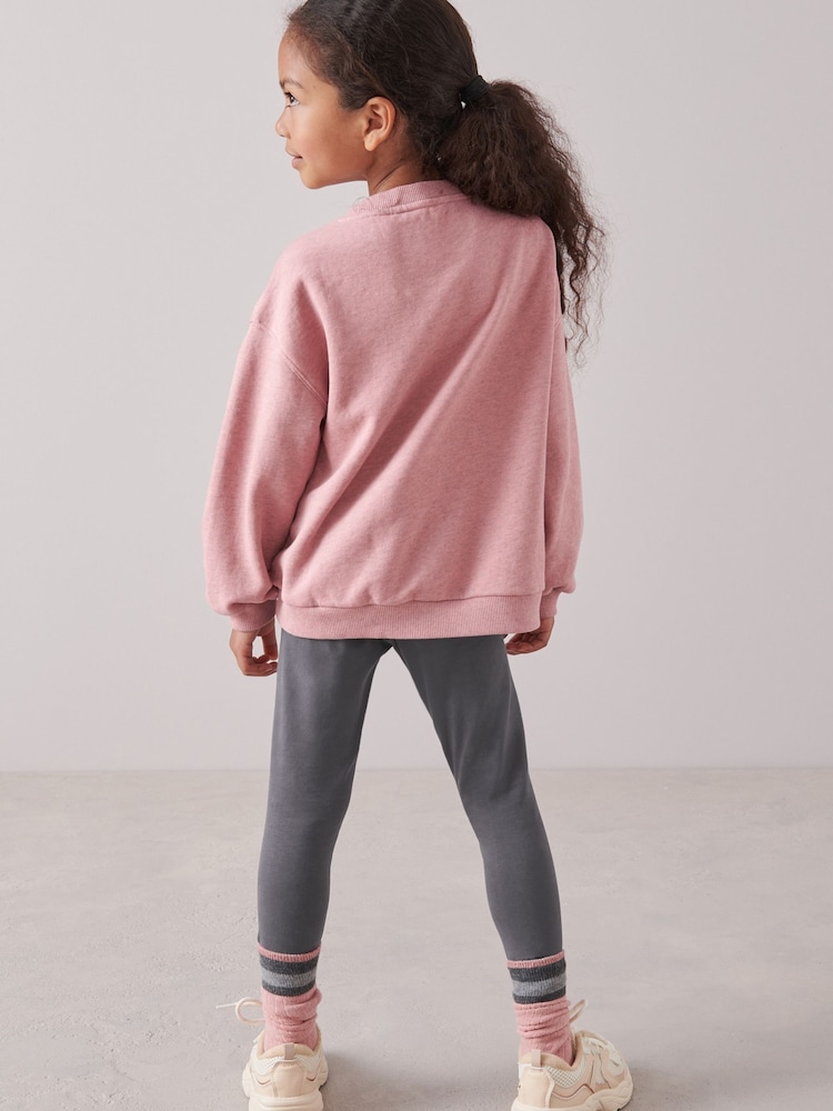 Pink Sparkle Pink Sparkle Crew Top and Leggings Set (3-16yrs) - Image 2 of 7