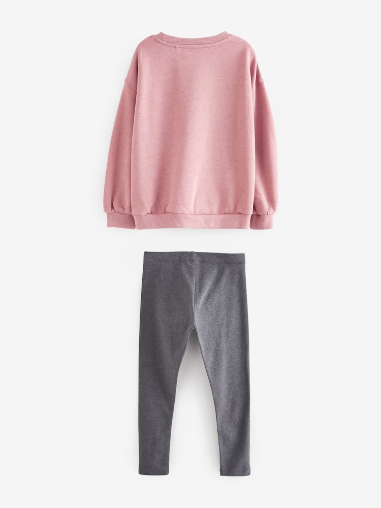 Pink Sparkle Pink Sparkle Crew Top and Leggings Set (3-16yrs) - Image 7 of 7