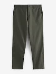 Green Khaki Straight Fit Stretch Chinos Trousers - Image 6 of 9