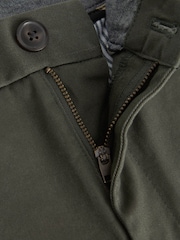 Green Khaki Straight Fit Stretch Chinos Trousers - Image 7 of 9