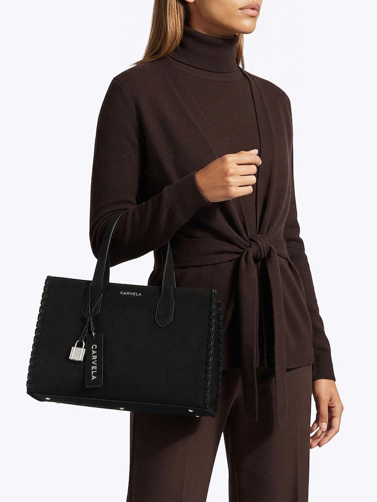 Carvela Black Juno Whipstitch Mini Bag - Image 2 of 5 Carvela Black Juno Whipstitch Mini Bag - Image 2 of 5