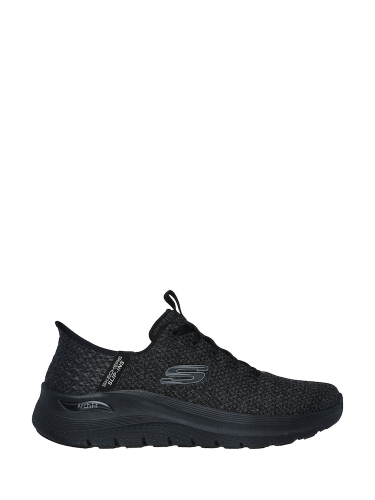 Skechers Black Mens Arch Fit 2.0 Slip In Look Ahead Trainers - Image 1 of 5