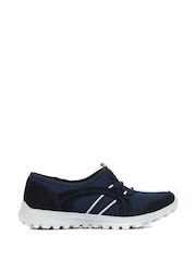 Azul - Zapatillas de deporte sin cierres ligeras de corte ancho de mujer de Pavers - Imagen 1 de 5