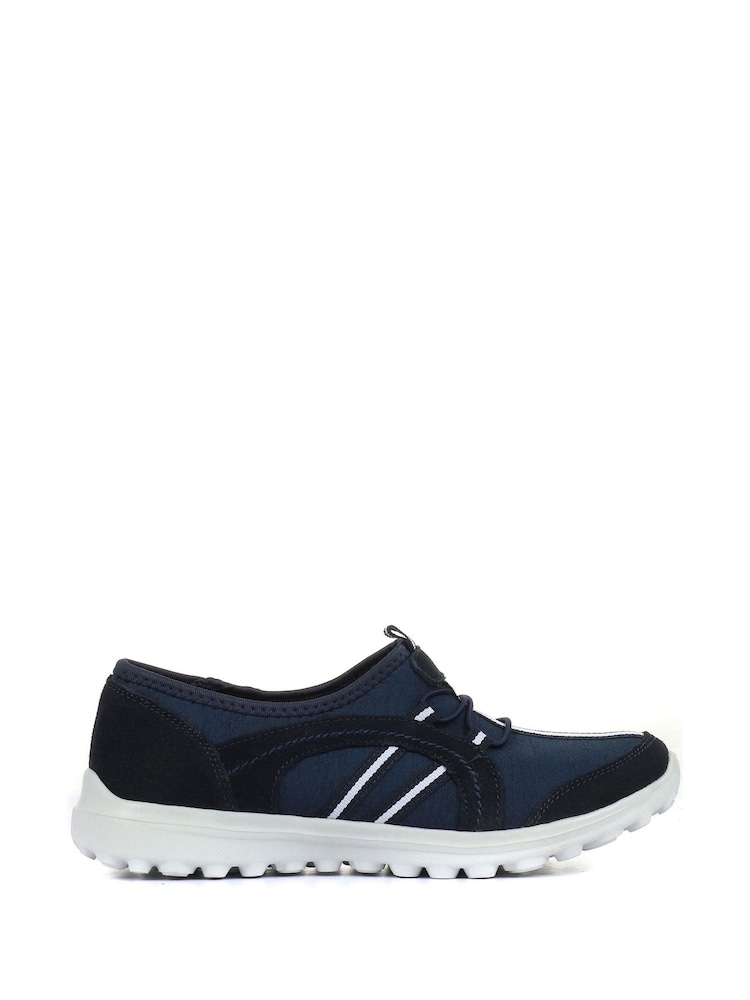 Azul - Zapatillas de deporte sin cierres ligeras de corte ancho de mujer de Pavers - Imagen 1 de 5