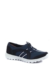 Azul - Zapatillas de deporte sin cierres ligeras de corte ancho de mujer de Pavers - Imagen 2 de 5