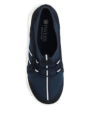 Azul - Zapatillas de deporte sin cierres ligeras de corte ancho de mujer de Pavers - Imagen 4 de 5
