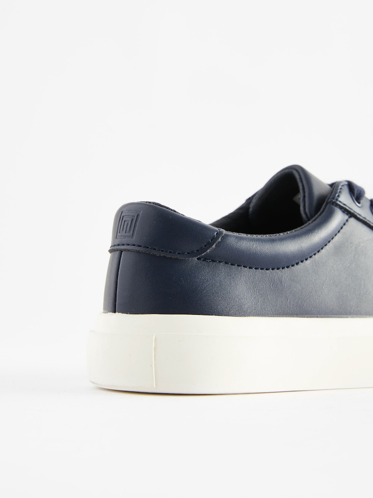 Navy Blue Lace Up Smart Trainers - Image 3 of 7