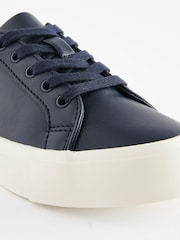 Navy Blue Lace Up Smart Trainers - Image 4 of 7
