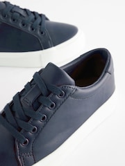Navy Blue Lace Up Smart Trainers - Image 5 of 7