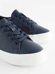 Navy Blue Lace Up Smart Trainers - Image 6 of 7