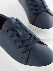 Navy Blue Lace Up Smart Trainers - Image 7 of 7