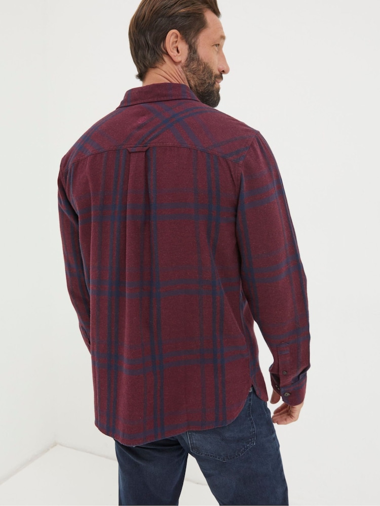 FatFace Red Windowpane Check Shirt - Image 2 of 4
