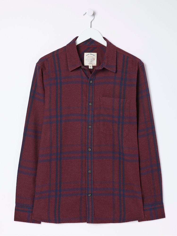 FatFace Red Windowpane Check Shirt - Image 4 of 4