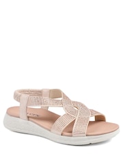 Pavers Pink Stretch Fit Embellished Daily Sandals - Image 1 of 5