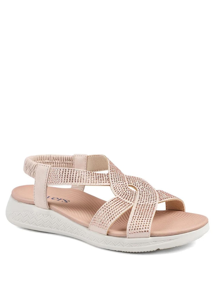 Pavers Pink Stretch Fit Embellished Daily Sandals - Image 1 of 5