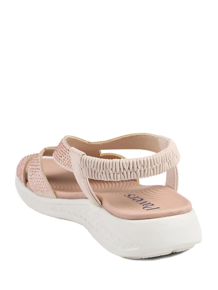Pavers Pink Stretch Fit Embellished Daily Sandals - Image 2 of 5
