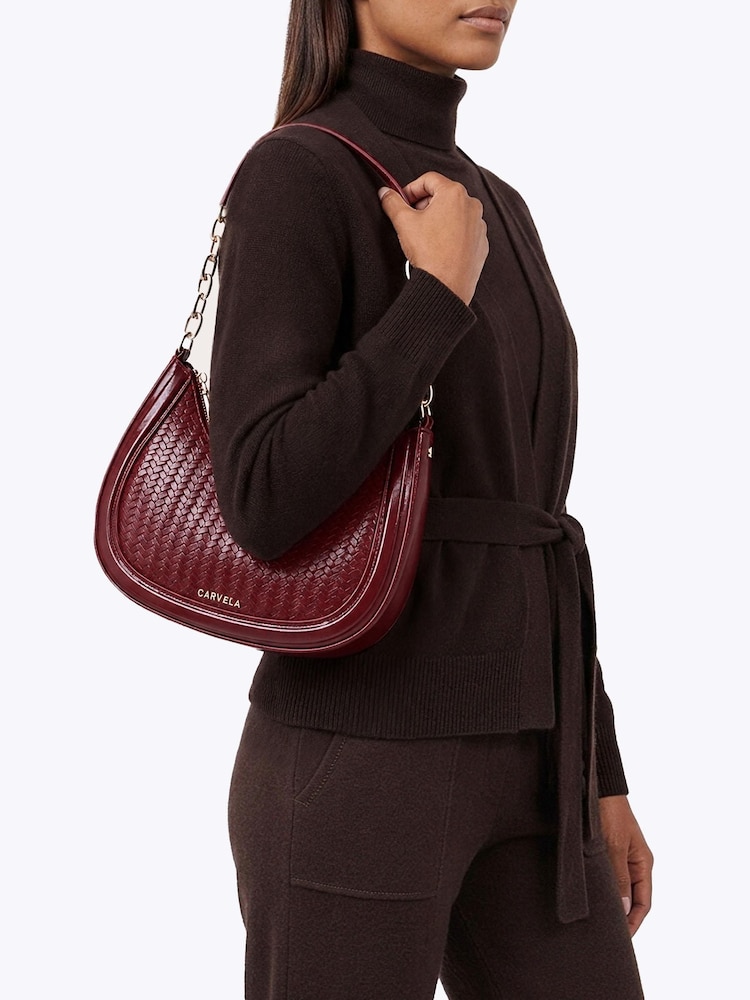 Carvela Red Minori Scoop Woven Shoulder Bag - Image 1 of 5 Carvela Red Minori Scoop Woven Shoulder Bag - Image 1 of 5