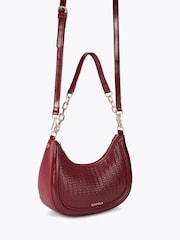 Carvela Red Minori Scoop Woven Shoulder Bag - Image 3 of 5