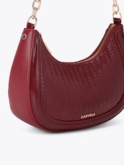Carvela Red Minori Scoop Woven Shoulder Bag - Image 4 of 5