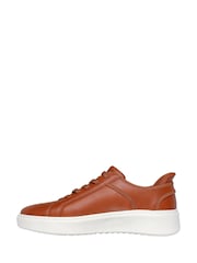 Skechers Brown Court Break Double Vented Slip In Trainers - Image 2 of 5