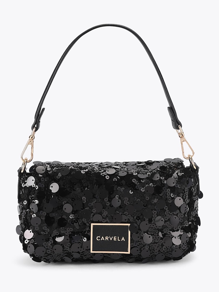 Carvela Black Jessica Sequin Emebllished Bag - Image 1 of 4 Carvela Black Jessica Sequin Emebllished Bag - Image 1 of 4
