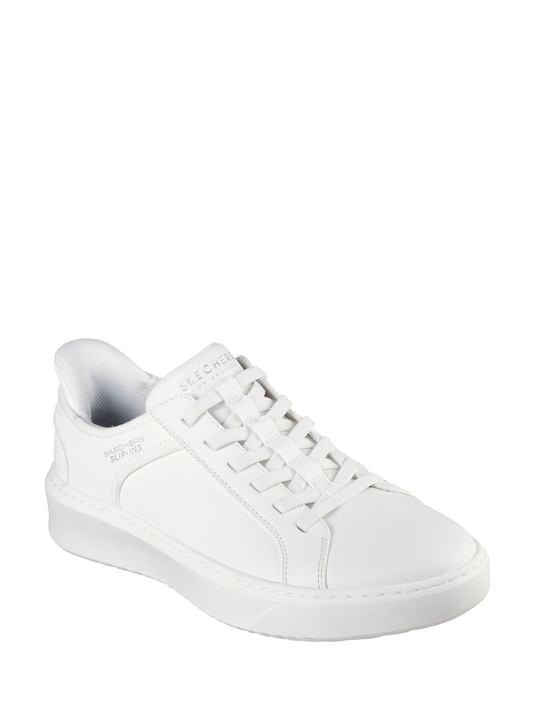 Skechers White Court Break Double Vented Slip In Trainers - Image 3 of 5