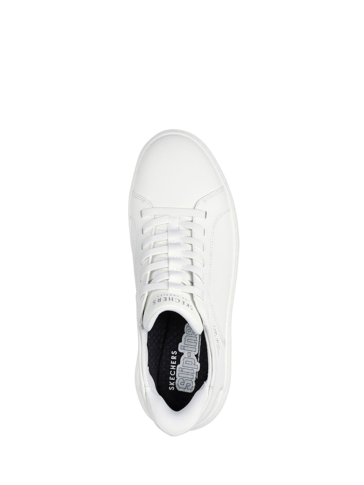 Skechers White Court Break Double Vented Slip In Trainers - Image 4 of 5