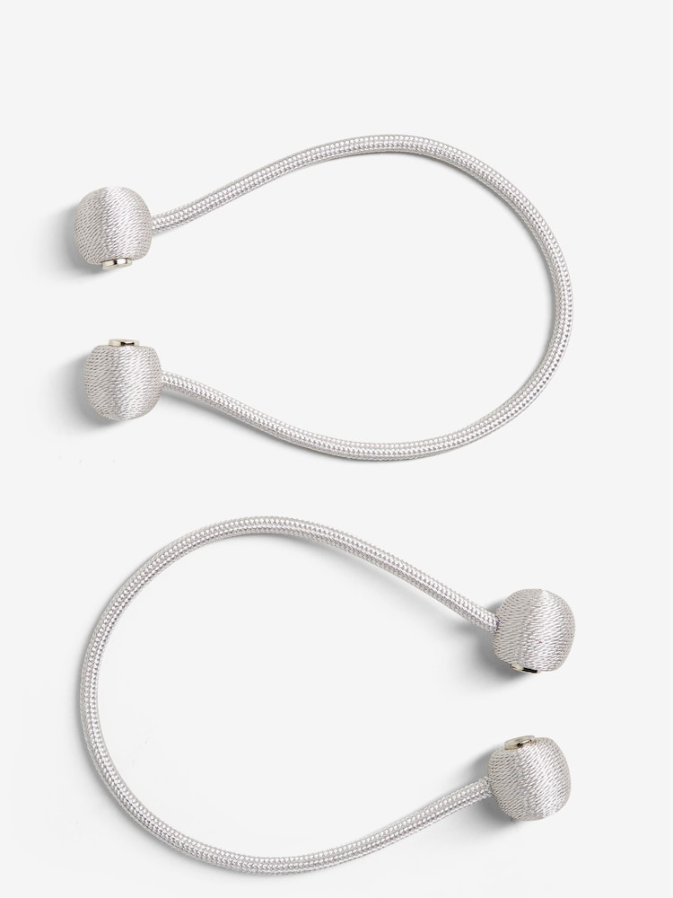 Silver Grey Magnetic Curtain Tie Backs Set of 2 - Image 3 of 5