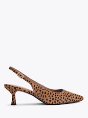 KG Kurt Geiger Tilly Slingback Leopard Print Heeled Shoes - صورة 2 من 5
