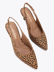 KG Kurt Geiger Tilly Slingback Leopard Print Heeled Shoes - صورة 3 من 5