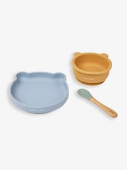 JoJo Maman Bébé Blue My First Silicone Mealtime Bear Set - Image 2 of 7