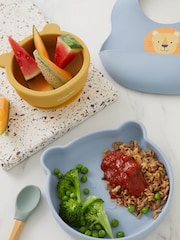 JoJo Maman Bébé Blue My First Silicone Mealtime Bear Set - Image 4 of 7