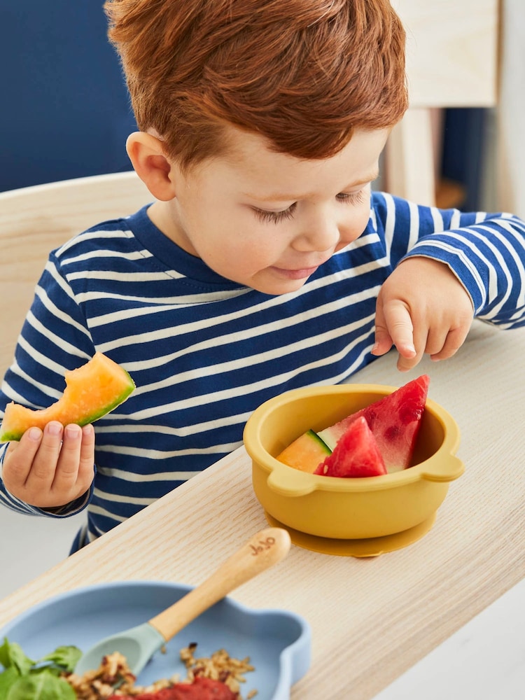 JoJo Maman Bébé Blue My First Silicone Mealtime Bear Set - Image 7 of 7