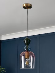 Visconte by BHS Brass Vietri Glass Pendant Pendant Ceiling Light - Image 2 of 5