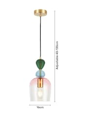 Visconte by BHS Brass Vietri Glass Pendant Pendant Ceiling Light - Image 4 of 5