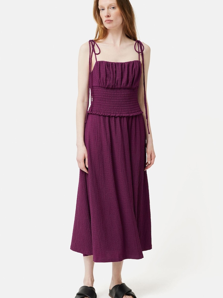 Jigsaw Purple Crinkle Jersey Strap Dress - Image 1 of 5
