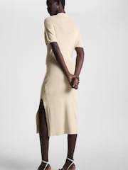 Tommy Hilfiger Cream Open Polo Midi Dress - Image 2 of 6