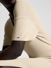 Tommy Hilfiger Cream Open Polo Midi Dress - Image 4 of 6