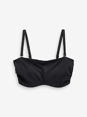 Black DD+ Non Pad Minimise Bandeau Bikini Top - Image 5 of 5