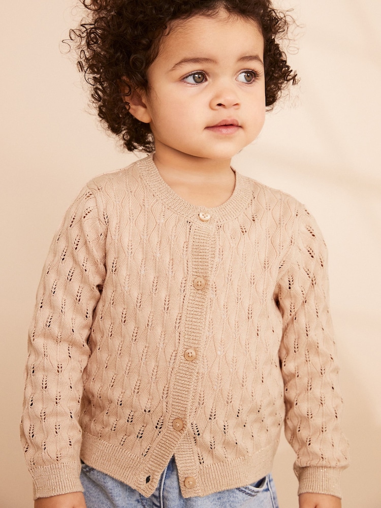 rožnata - Pointelle pletena jopa (3mths-10yrs) - Slika 1 iz 7