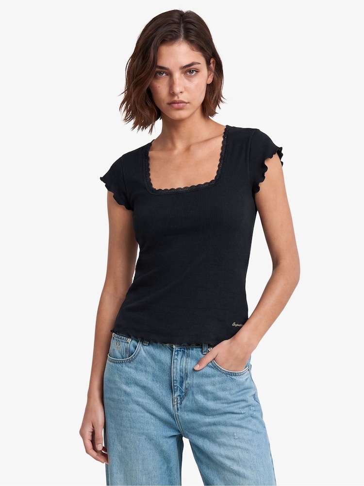 Superdry Essential Square Neck Short Sleeve T-Shirt - 图片1 / 5