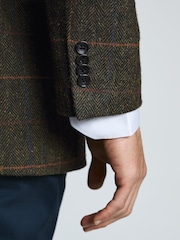Brook Taverner Green Wool Blend Herringbone Check Jacket - Image 4 of 5