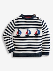 JoJo Maman Bébé Navy Nautical Boat Jumper - Image 4 of 4