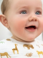 aden + anais Animal Essentials 100% Cotton Muslin Snap Tanzania Bibs 3 Pack - Image 3 of 3
