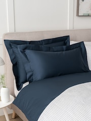 Set of 2 Navy 400 Thread Count 100% Egyptian Cotton Pillowcases - Image 1 of 3