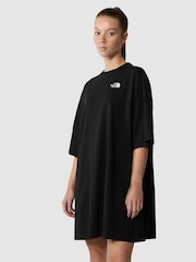 The North Face Black Dark The North Face Oversized Simple Dome 100% Cotton T-Shirt Dress - Image 1 of 3