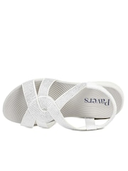 Pavers White Stretch Fit Embellished Daily Sandals - Image 4 of 5