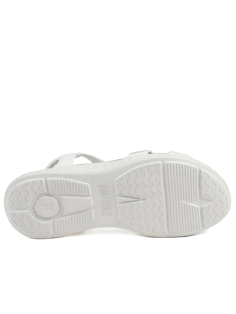 Pavers White Stretch Fit Embellished Daily Sandals - Image 5 of 5