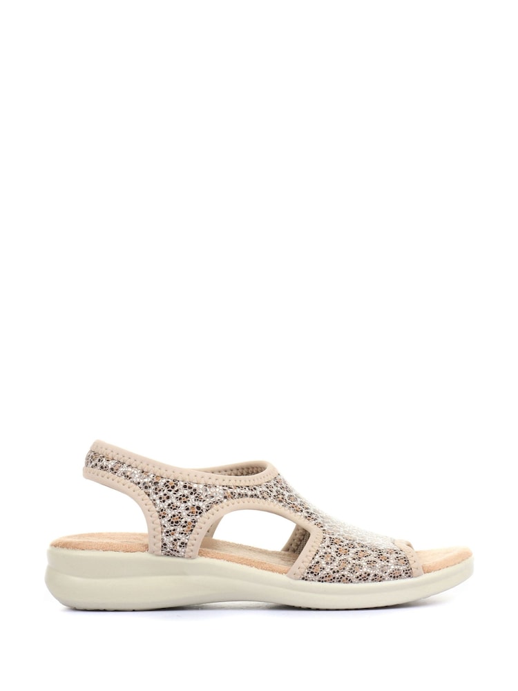 Pavers Wide Fit Leopard Print Pull-On Sandals - Image 2 of 6