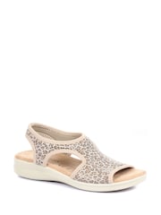 Pavers Wide Fit Leopard Print Pull-On Sandals - Image 3 of 6
